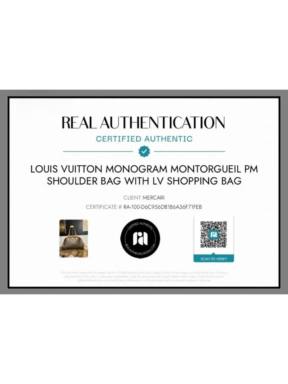 Louis Vuitton Monogram Montorgueil PM Shoulder Bag with LV Shopping Bag